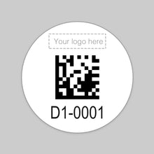 Load image into Gallery viewer, 100 Mini Asset Labels (0.75″ round) - customized with your own logo